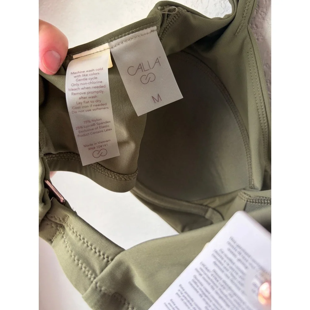 Calia Olive Green Women's Bikini Top - Supportive Swim Bralette - Picture 6 of 6
